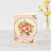 Vintager Muttertag mit Schmetterlingskarte Karte (Gelbe Blume)