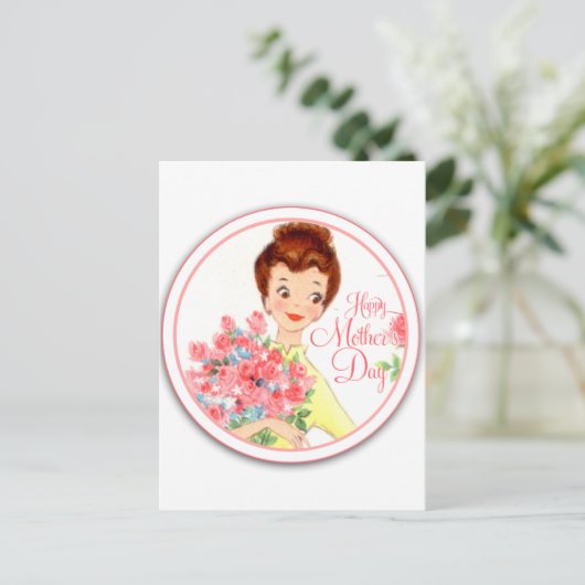 Vintager Muttertag Postkarte (Stehend Vorderseite)