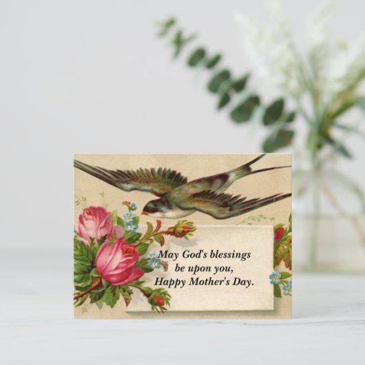 Vintager Muttertag Postkarte (Stehend Vorderseite)