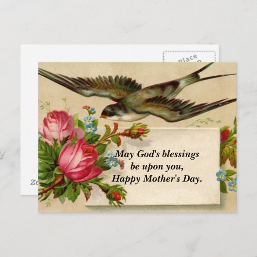 Vintager Muttertag Postkarte (Vorne/Hinten)