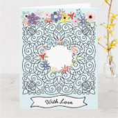 Vintager Muttertag Romantischer Blumenrahmen Karte (Gelbe Blume)