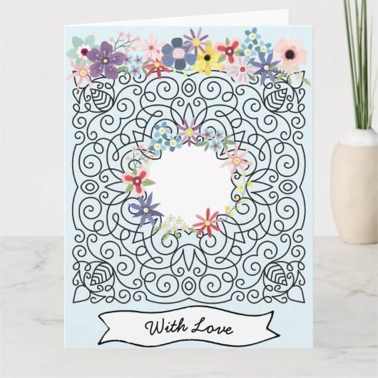 Vintager Muttertag Romantischer Blumenrahmen Karte (Vorderseite)