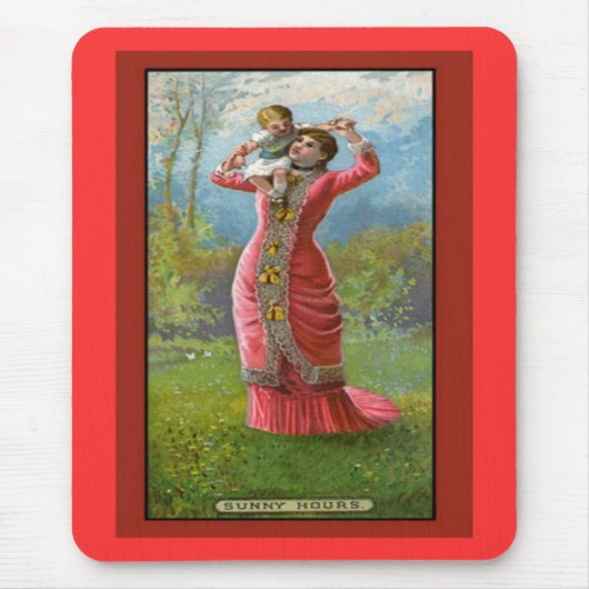 Vintager Muttertag Sonnige Stunden Mousepad (Vorne)