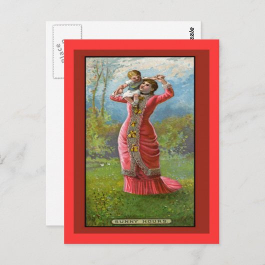 Vintager Muttertag Sonnige Stunden Postkarte (Vorne/Hinten)