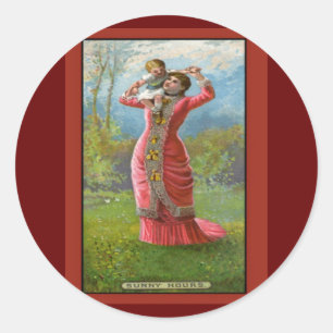 Vintager Muttertag Sonnige Stunden Runder Aufkleber
