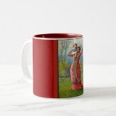 Vintager Muttertag Sonnige Stunden Zweifarbige Tasse (Vorderseite Links)