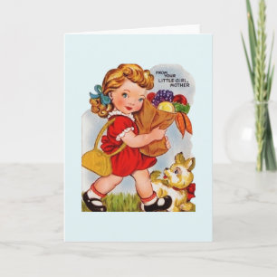 Vintager Muttertag von der kleinen Girl Card Karte