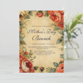 Vintager Muttertagsbrunch Einladung (Stehend Vorderseite)