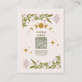 Vintager mystischer QR-Code für botanische Hochzei Begleitkarte (Vorderseite)