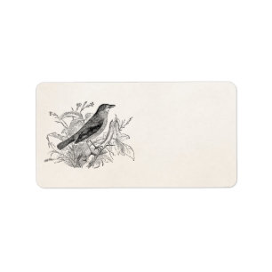 Vintager Nachtigall-Vogel-personalisierte Retro Adressaufkleber
