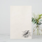 Vintager Nachtigall-Vogel-personalisierte Retro Briefpapier (Stehend Vorderseite)