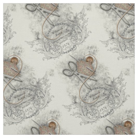 Vintager nähender Begriffs-FamilieHeirloom Stoff (Muster)