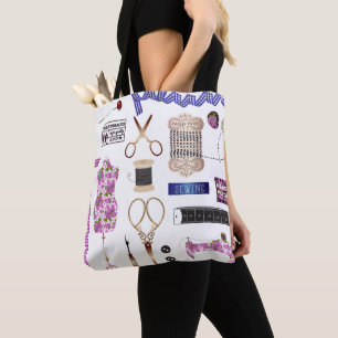 Vintager Nähenu. Näherin-Dekor Tasche