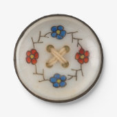 Vintager Nähknopf Rundpapierplatte Pappteller (Vorderseite)