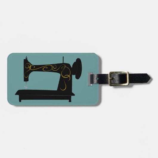 Vintager Nähmaschine Identifikations-Umbau Gepäckanhänger (Vorderseite horizontal)