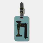 Vintager Nähmaschine Identifikations-Umbau Gepäckanhänger (Vorderseite vertikal)