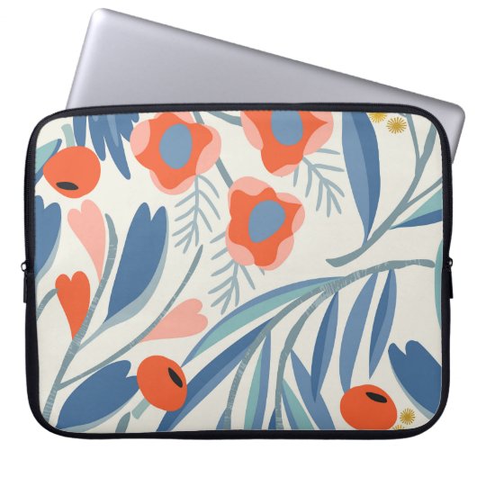 Vintager, nahtloser, botanischer Hintergrund. Laptopschutzhülle (Vorderseite)