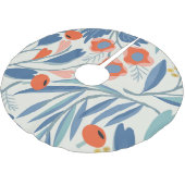 Vintager, nahtloser, botanischer Hintergrund. Polyester Weihnachtsbaumdecke (Schrägansicht)