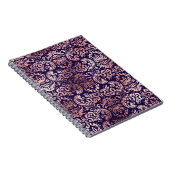 Vintager, nahtloser Damast Rose Goldfolie Notizblock (Rechte Seite)