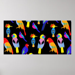 Vintager nahtloser Hintergrund mit exotischen trop Poster