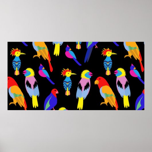 Vintager nahtloser Hintergrund mit exotischen trop Poster (Vorne)
