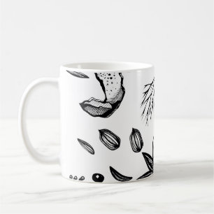 Vintager nahtloser Hintergrund mit handgezogenen K Kaffeetasse