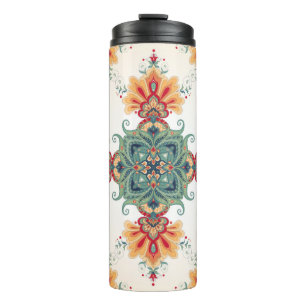 Vintager nahtloser Hintergrund. Schöne Blumengesch Thermosbecher