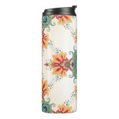 Vintager nahtloser Hintergrund. Schöne Blumengesch Thermosbecher (Nach links gedreht)