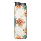Vintager nahtloser Hintergrund. Schöne Blumengesch Thermosbecher (Nach rechts gedreht)