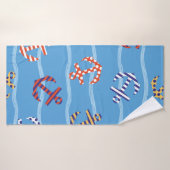 Vintager Nahtloser Musteranker auf einem Hintergru Badehandtuch (Badehandtuch)