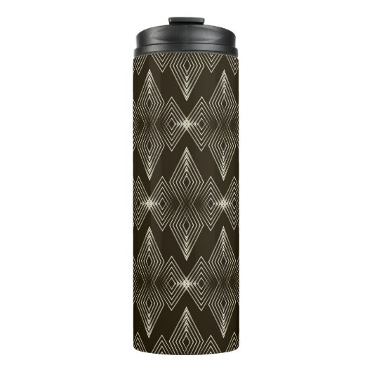 Vintager nahtloser Musterschmuck mit Stilstil Thermosbecher (Vorderseite)
