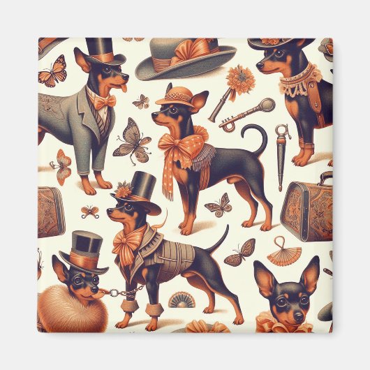Vintager nahtloser Pinscher Magnet (Vorne)