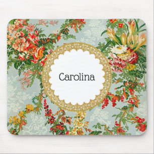 Vintager Name Bloral Art hinzufügen Mousepad