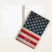 Vintager Name der amerikanischen Flagge Personalis Planer (Anzeige)