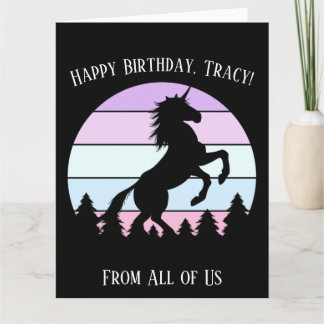 Vintager Name der Einhornzucht für Sunset Unicorn Karte