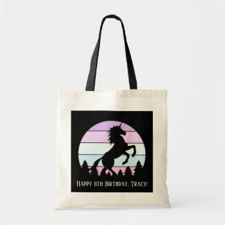 Vintager Name der Einhornzucht für Sunset Unicorn Tragetasche