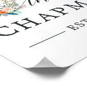 Vintager Name der Personalisierten Blumenfamilie Poster (Ecke)