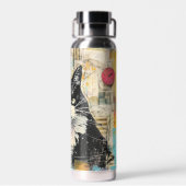 Vintager Name der schwarzen Katze Trinkflasche (Rückseite)