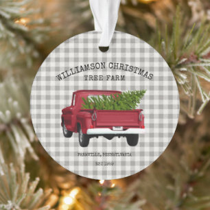 Vintager Name der Weihnachtsbaumfamilie von Red Tr Ornament