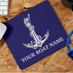 Vintager Name des Ankerbootes Mousepad