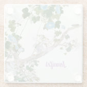 Vintager Name des Lithographie-Lithographie-Zeiche Glasuntersetzer (Rückseite)