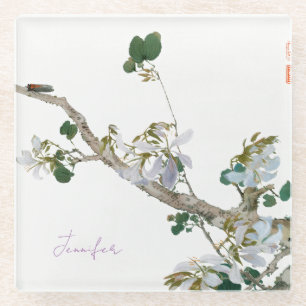 Vintager Name des Lithographie-Lithographie-Zeiche Glasuntersetzer