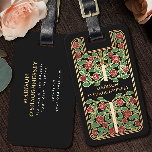 Vintager Name des Schwarzen Mittelalters Gepäckanhänger