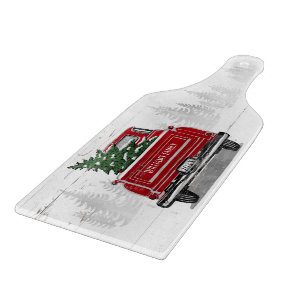 Vintager Name des Weihnachtsbaumes Red Truck Rusti Schneidebrett