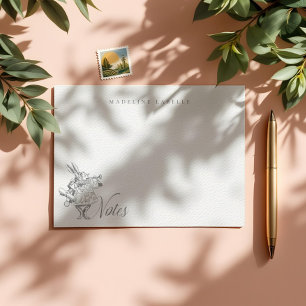 Vintager Name des weißen Kaninchens Mitteilungskarte