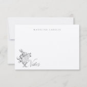 Vintager Name des weißen Kaninchens Mitteilungskarte (Vorderseite)