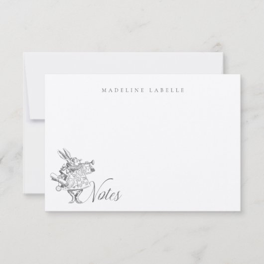 Vintager Name des weißen Kaninchens Mitteilungskarte (Vorderseite)