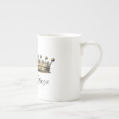 Vintager Name Goldkrone Prinzessin Elegante Chic Porzellantasse (Rechts)