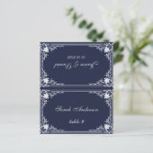 Vintager Name Hochzeitsstiftung in Navy Blue (Stehend Vorderseite)