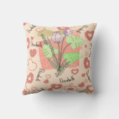 Vintager Name Kinderzimmer Blumenkinder Kissen (Rückseite)